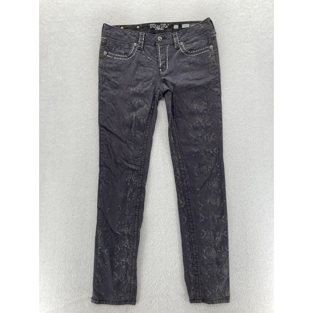 Miss Me Cargo Jeans Women's 30 Skinny Signature Rise Snakeskin Denim Pant